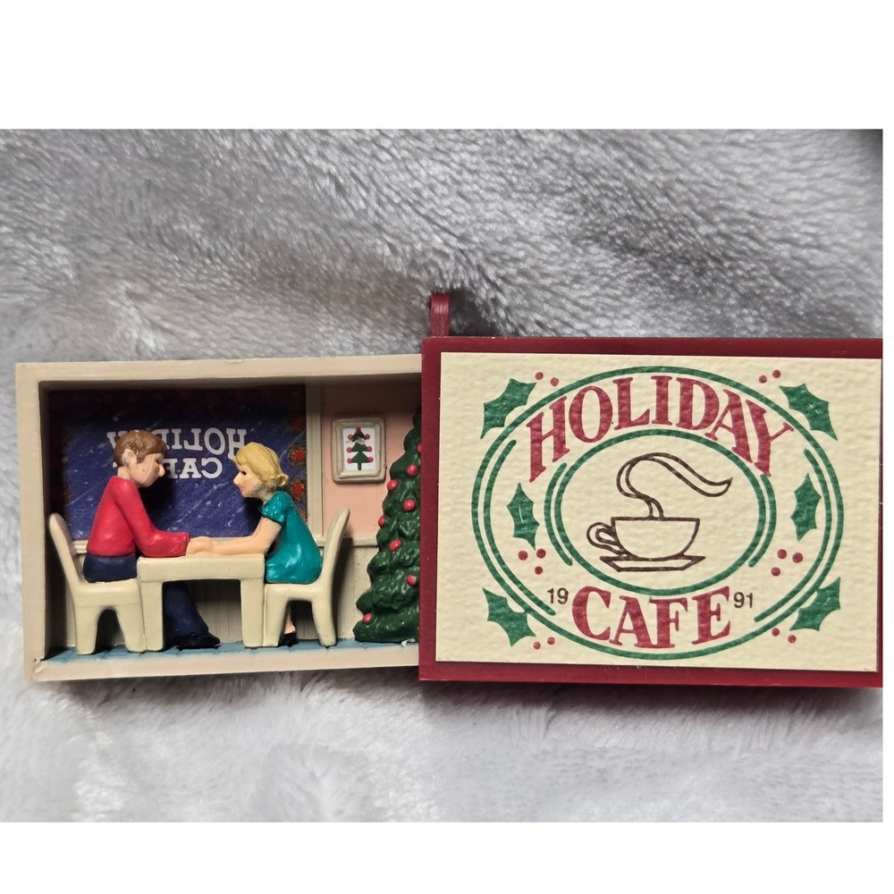 Hallmark Matchbox Memories Holiday Cafe 1991 Keepsake Ornament Vintage Miniature